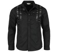 Banned Alternative Andras Shirt Langarmhemd schwarz in 3XL