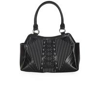 Banned Alternative Black Core Pinstripe Frauen Handtasche schwarz