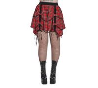 Banned Alternative Minirock DIY Disturbance Tartan Punk Ketten Gothic Chain Skirt, Größe:L