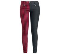 Banned Alternative Punk Trousers Frauen Stoffhose schwarz/rot W34L34