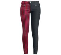 Banned Alternative Punk Trousers Stoffhose schwarz rot in W28L32