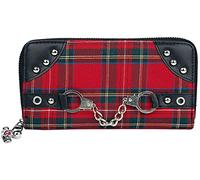 Banned Alternative Red Tartan Wallet Geldbörse - schwarz rot Onesize