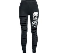 Banned Alternative Slashed Skull Leggings schwarz in M
