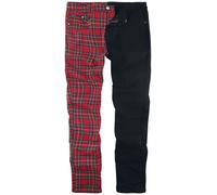 Banned Alternative Split Pants Stoffhose rot schwarz in M