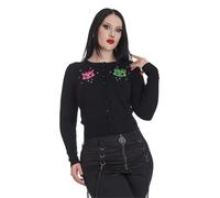 Banned Alternative Strickjacke Space Kitty Alien Katze Bestickt Rave Cardigan, Größe:3XL