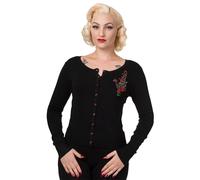 Banned Anker Rosen Retro Vintage Rockabilly 50er Jahre Top Strickjacke - Schwarz (S - DE 34-36)