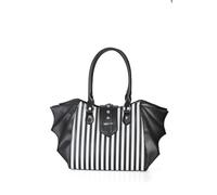 Banned Annabelle Handtasche Flügel der Fledermaus Halloween Gotisch Gestreift
