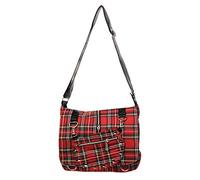 Banned Apparel Schottenkaro/kariert Schultertasche Rockabilly Schultertasche klein - rot, Small
