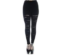 Banned Apparel Zerschnitten Schwarz Leggings Schwarz/Schwarz - Schwarz, M