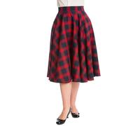 Banned Damen Tellerrock Sweet Check Karo Vintage Swing Skirt Rot M