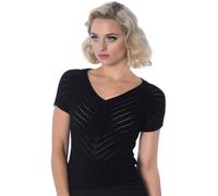 Banned Patricia Piontelle Vintage Retro Top - Schwarz, Marine od - Black/UK-10