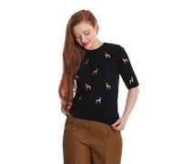 Banned Retro Halbarm Pullover Sweet Deer Schwarz Vintage Rockabilly Rehe, Größe:M