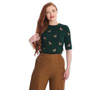 Banned Sweet Deer Gestrickter Bestickter Pullover im 50er und 60er Jahre Retro Stil