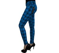 Banned Tartan Karo Rock Punk Skinny Hose Blau S