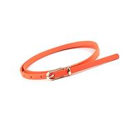 Bantopgong Damen-Ledergürtel, dünner Bund, verstellbarer Gürtel, Damen-Kleid, Jeans, lässig, dekorativer Gürtel, Orange, 108cm