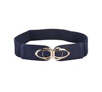 Bantopgong Elastischer Ledergürtel Breite 4cm Damen Stretch dicker Taillengürtel Kleid Damenbekleidung Accessoires, Blau, 85cm