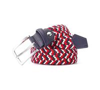 Bantopgong Geflochtener elastischer Gürtel mit Lederüberzug für Herren Geflochtener elastischer Stretchgürtel mit 3,5cm Breite, 110cm