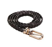 Bantopgong Geflochtenes Leder, schmal, dünn, Jeans, lässig, dekorativer Gürtel für Damenbekleidungsaccessoires, Schwarz, 105cm