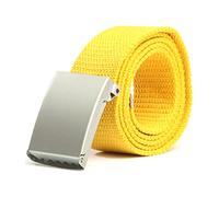 Bantopgong Herren/Damen Gürtel Canvas Gürtel Farbe Nylon Geflochtener Gürtel Jeans Verstellbarer Taillengürtel 3,8cm Breite, Gelb, 110cm