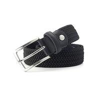 Bantopgong Herren Elastischer Gürtel Gestreift Damen Stretchgürtel zum Stricken Flechtgürtel 95cm - 160cm Nylon Flechtgürtel, Schwarz, 160cm