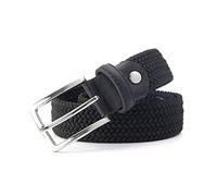 Bantopgong Herren Elastischer Taillengürtel Canvas Stretch Elastisch Gewebt 3,4cm Breite für Herren Nylon Geflochtener Gürtel, Schwarz, 160cm