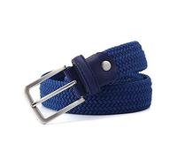 Bantopgong Herren gewebter elastischer Gürtel 3,5cm Breite dehnbarer Taillengürtel Nylon geflochtener Gürtel Jeans Freizeitgürtel, Blau, 120cm