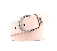 Bantopgong Ledergürtel für Damen Klassischer Retro Freizeitgürtel Runde Dornschließe Ledergürtel Jeans Lässiger dekorativer Gürtel, Rosa, 100cm