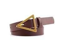 Bantopgong Ledergürtel für Damen Retro Dreieck Schnalle Jeans Gürtel für Damen Kleid Casual Bund Bekleidungszubehör, 105cm