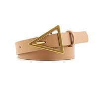 Bantopgong Ledergürtel für Damen Retro Dreieck Schnalle Jeans Gürtel für Damen Kleid Casual Bund Bekleidungszubehör, 105cm