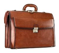 Banuce Große Vintage-Aktentasche aus Leder für Herren, 39,6 cm, Rechtsanwalt, Aktentasche, Arzttasche mit Schloss, Braun, Einheitsgröße, Vintage Leder Aktentasche für Herren