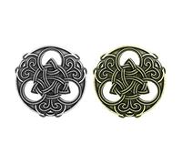 Baoblaze 2 Farben Mittelalter Wikinger Brosche Schmuck Nordisch Pin Abzeichen Broschen für Damen und Herren