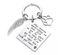 Baoblaze 5X Hund Katze Pet Memorial Geschenke Schlüsselanhänger, Pet Memorial Schlüsselanhänger Erinnerung Geschenk Andenken Hund Schmuck Geschenk Pet Sympathi