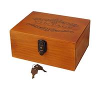 Baoblaze Hölzerne Keepsake -Box -Aufbewahrungsorganisator Vintage Design abschließbar kompakt, 25x19.5x11.7cm
