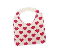 Baoblaze Mode-Frauen-Strickhandtasche, Hohle große Kapazitäts-Liebe für Einkaufsparty-Mädchen, Rot