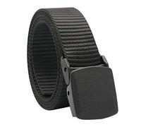 Baoblaze Nylon Herrengürtel, Gürtel Herren Stoffgürtel mit Schiebeschnalle für Jeans Anzug, 32mm breit, Schwarz, Breit 3,2 cm