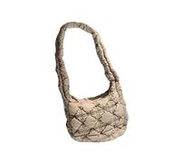 Baoblaze Puffer-Umhängetasche, Gesteppte Einkaufstasche für Damen, Damen, Einkaufstasche, Arbeit, mittlere Größe, Knödelbrötchen, Handtasche, Geldbörse, Y2K, Khaki