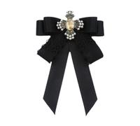 Baoblaze Schleifenbrosche für Damen, vorgebundene Schleife, Elegante Schleifenbrosche, Damen-Schleifen-Hemd, Krawattennadel für Studenten, DIY-Geschenk, Schwarz