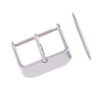 Baoblaze Silber poliert Schultern Schließe Zunge Schnalle Armbanduhr Band Zubehör, Silber 24mm