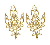 Baoblaze Spitzen-Blumen-Stickerei-Patch, 2 Stück Stoff-Blumenapplikationen zum Aufbügeln, Nähen, Handwerk, Dekoration, Spitzenapplikationen für Hochzeit, Gold