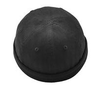 Baoblaze vintage Herren Dockercap Dockermütze Seemannsmütze Seglermütze Fischermütze Bikermütze Rollmütze Baumwollmütze Hafenmütze, Schwarz, 54-58cm