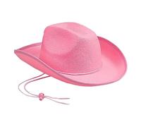Baoblaze Western Cowboyhut, Faschingshut für Damen Herren, Cowboy Flache Hutkrempe Unisex Filzhut Kostüm Zubehör, Zylinder Hut für Karneval Mottoparty, Sonnenschutz Cowgirl Hut für Urlaub Wanderreisen