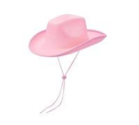 Baoblaze Western Cowboyhut, Faschingshut für Damen Herren, Cowboy Flache Hutkrempe Unisex Filzhut Kostüm Zubehör, Zylinder Hut für Karneval Mottoparty, Sonnenschutz Cowgirl Hut für Urlaub Wanderreisen