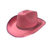 Baoblaze Western Cowboyhut, Faschingshut für Damen Herren, Cowboy Flache Hutkrempe Unisex Filzhut Kostüm Zubehör, Zylinder Hut für Karneval Mottoparty, Sonnenschutz Cowgirl Hut für Urlaub Wanderreisen