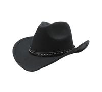 Baoblaze Western Cowboyhut, Faschingshut für Damen Herren, Cowboy Flache Hutkrempe Unisex Filzhut Kostüm Zubehör, Zylinder Hut für Karneval Mottoparty, Sonnenschutz Cowgirl Hut für Urlaub Wanderreisen