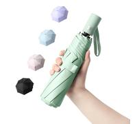 BAODINI Reise-Mini-Regenschirm für Geldbörse mit Etui - kleiner kompakter UV-Regenschirm, Sonnenschutz, leicht, kleiner Taschenschirm mit Etui für Damen und Mädchen