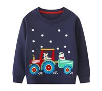 Baogaier Kinder Weihnachts Pullover Sweatshirt Baumwolle Gr.110-116