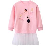Baogaier Mädchen Sweatshirt Baumwolle Langarmshirt Stickerei Casual Sport Pullover Langarm Shirt Rundhalsausschnitt Oberteile Tops Kinder Kleidung, Gr.104-110, Rosa Prinzessin