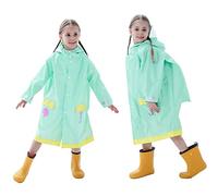 Baogaier Regenmantel Kinder Regen Poncho Mädchen Kapuze Regenjacke Regenanzug Einteilig Grün Atmungsaktiv Wasserdicht Lang Leicht Overall Jacke Wandern Arbeit Reißverschluss PVC Outdoor 6-8 Jahre