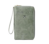 baojielai Reisepasshülle, Reisebrieftasche, Reisepasshülle, Reisezubehör für Karten, Bordkarten, grün, 11.5*19*2cm