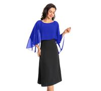 Baoqiya Damen-Capelet-Schal und Wrap für Abendkleider, weicher Brautjungfern-Schal, Chiffon-Umhang, Hochzeitsüberwurf, Königsblau, Einheitsgröße